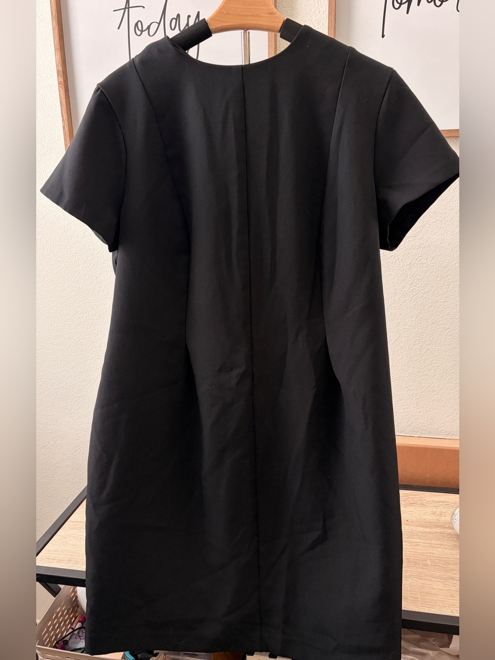 H&M Black Short- Sleeved Shift Dress - XL